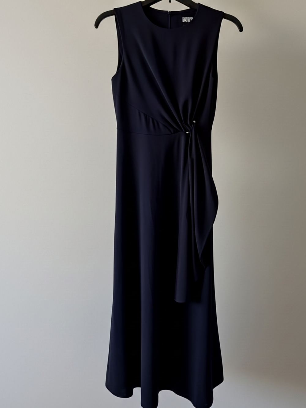 DKNY Navy Sleeveless Twist-Detail Maxi Dress Size 4